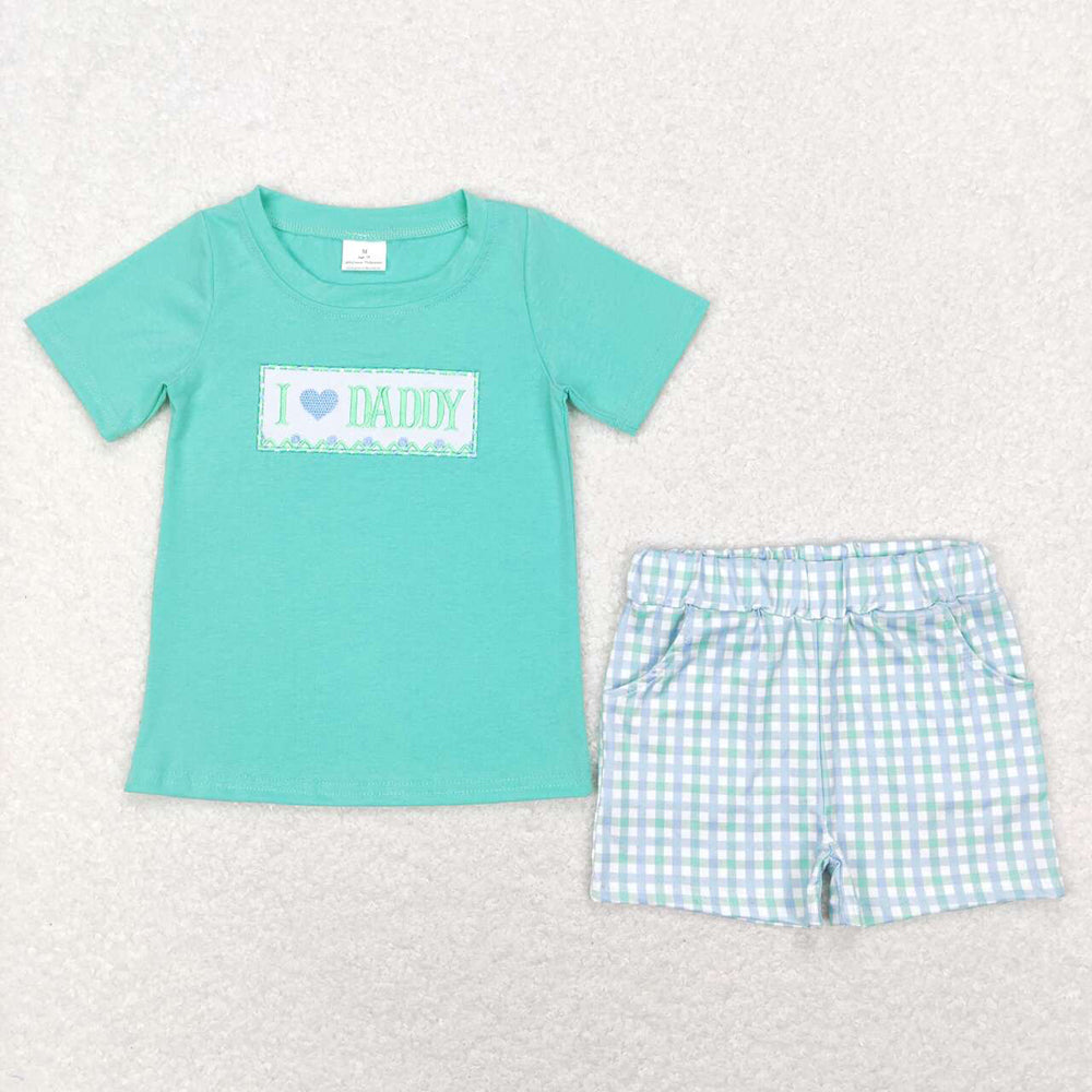 Baby Boys I Love Daddy Shirt Shorts Father's Day Outfits Clothing Sets