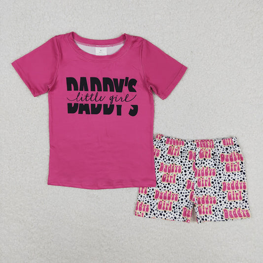 Baby Girls Daddy's Little Girl Top Biking Shorts Clothes Sets
