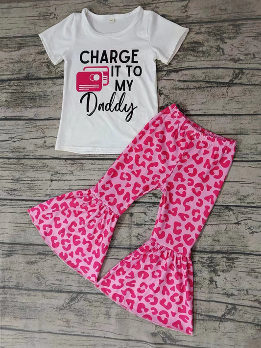 Baby Girls Daddy Cards Top Bell Pants Clothing Sets preorder(moq 5)