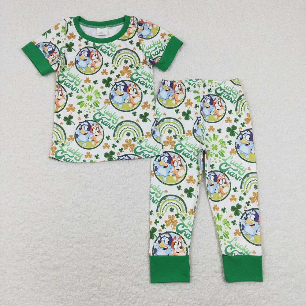 Baby Girls Boys Lucky Charm Dogs Tops Pants St Patrick Day Blankets Clothing