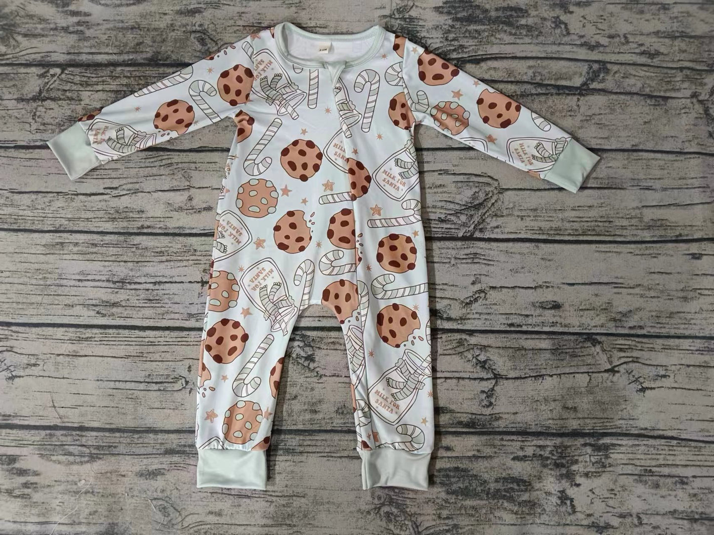 Baby Infant Boys Christmas Cookie Long Sleeve Rompers preorder(moq 5)