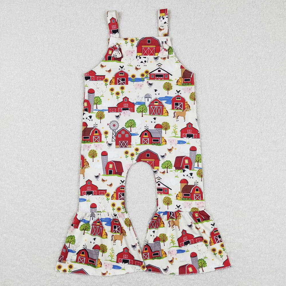 Baby Girls Summer Farm House Bell Bottom Jumpsuits