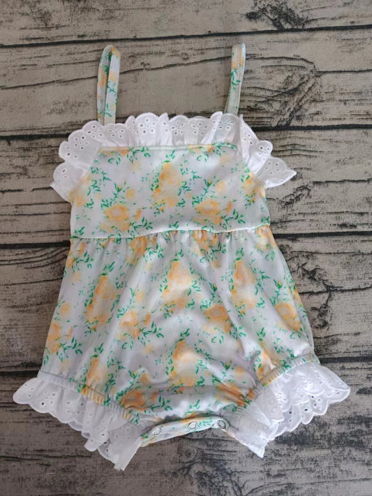 Baby Girls Lace Ruffle Straps Lace Rompers preorder(moq 5)