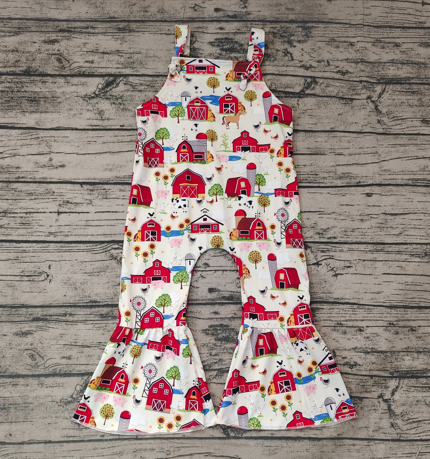 Baby Girls Summer Farm House Bell Bottom Jumpsuits