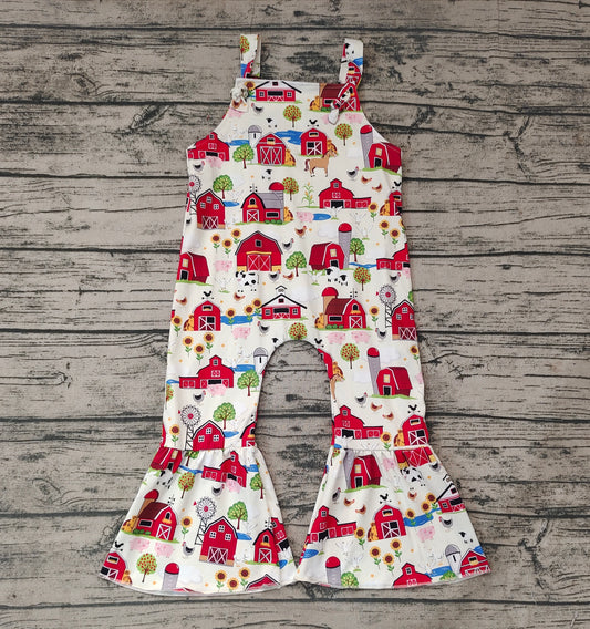 Baby Girls Summer Farm House Bell Bottom Jumpsuits