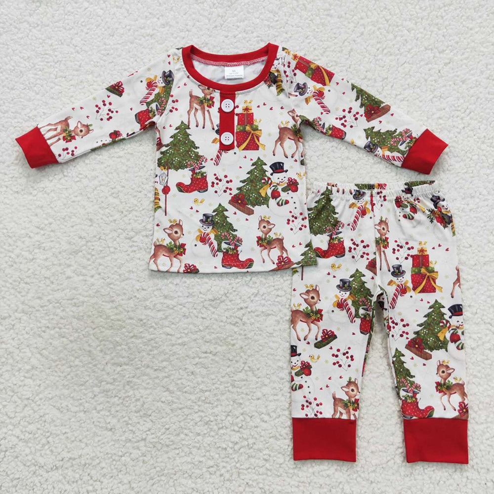 Baby Girls Deer Christmas Pants Pajamas Clothes Sets