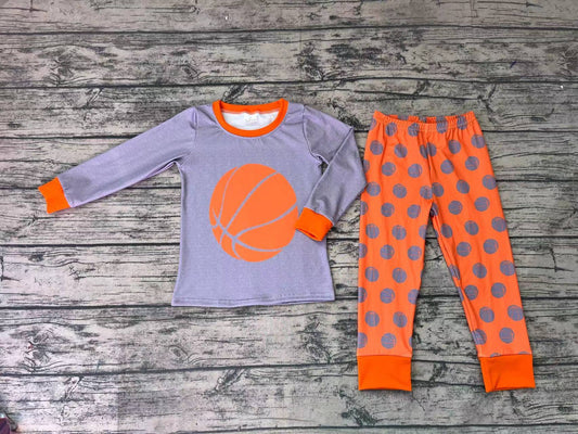 Baby Boys Basketball Long Sleeve Top Pants Pajamas Clothes Sets