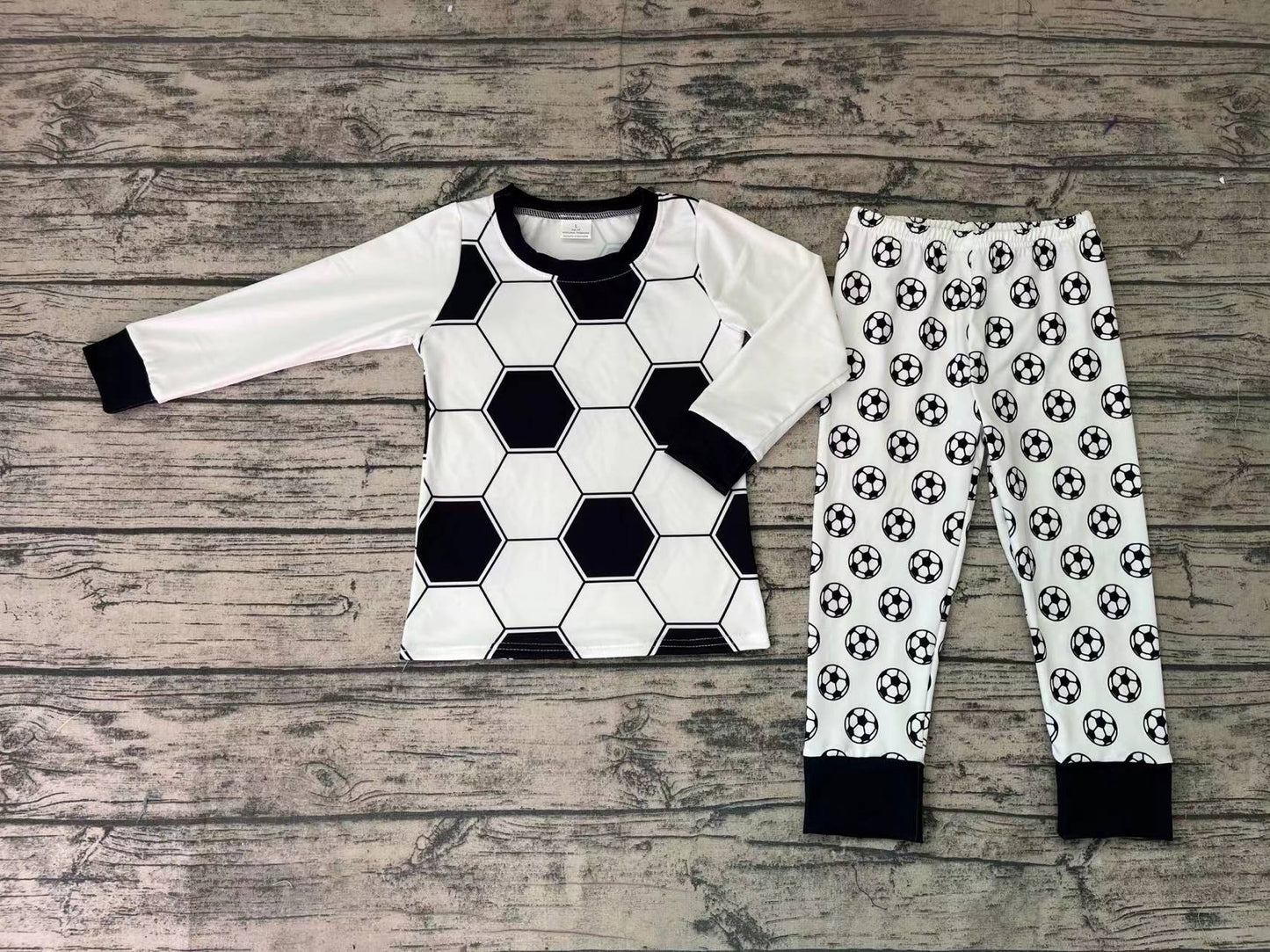 Baby Boys Soccer Long Sleeve Top Pants Pajamas Clothes Sets