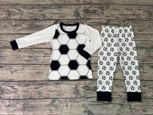 Baby Boys Soccer Long Sleeve Top Pants Pajamas Clothes Sets