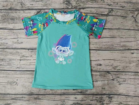 Baby Boys Toddler Green Cartoon Hair Short Sleeve Tee Shirts Tops preorder(moq 5)