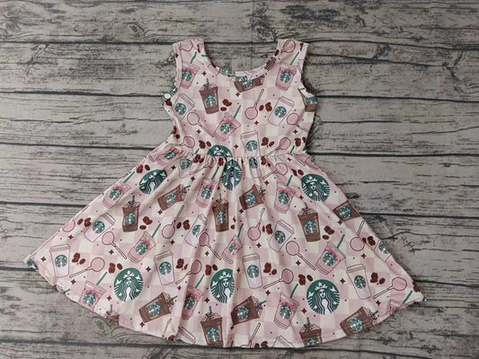 Baby Girls Toddler Summer Coffee Sleeveless Dresses preorder(moq 5)