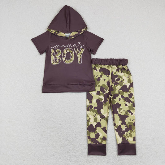 Baby Mama's Boy Camo Hooded Top Pants Outfits Clothes Sets