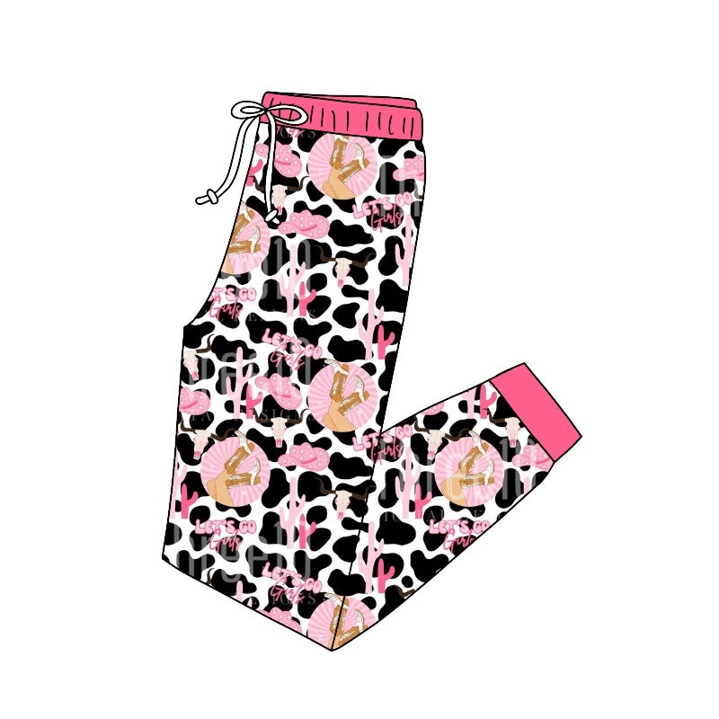 Adult Women Western Boots Cow Print Pajamas Bottom Pants Preorder(moq 5)