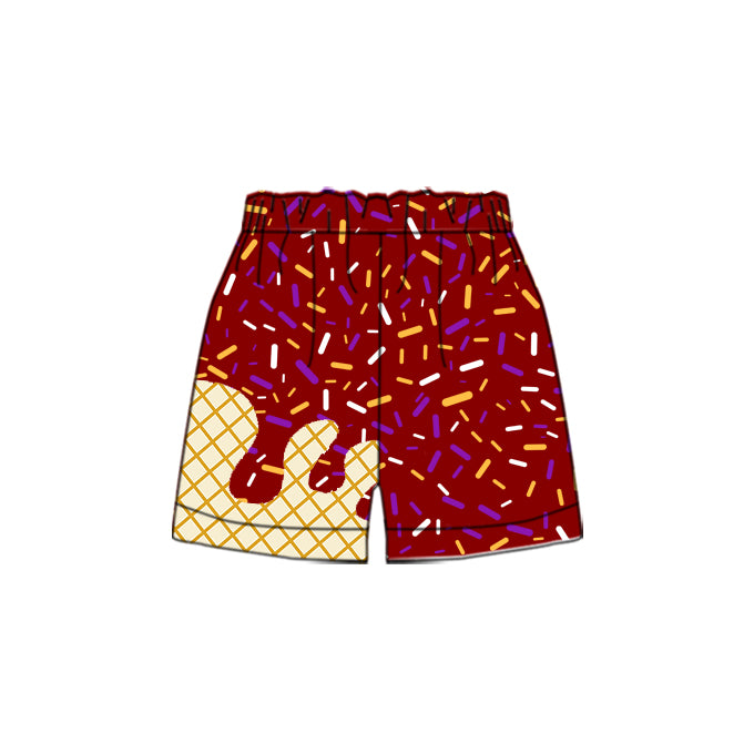 Preorder(moq 5) Baby Boys Team Dark Red Ice Cream Drips Sports Shorts