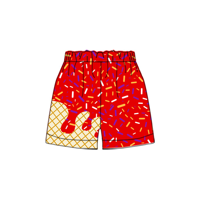 Preorder(moq 5) Baby Boys Team Red Ice Cream Drips Sports Shorts