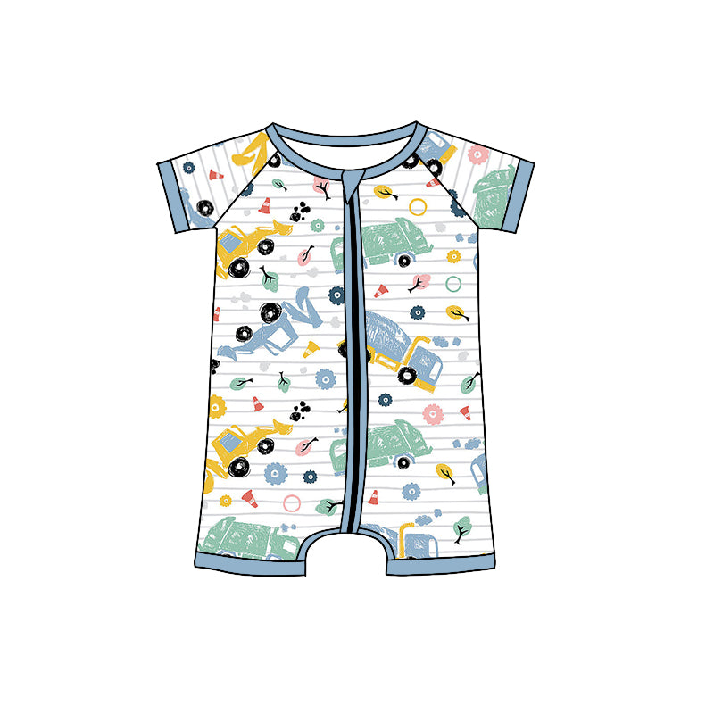 Baby Toddler Boys Construction Short Sleeve Rompers preorder(moq 5)