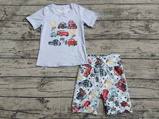 Baby Boys Car Racing Shirt Shorts Clothes Sets Preorder(moq 5)