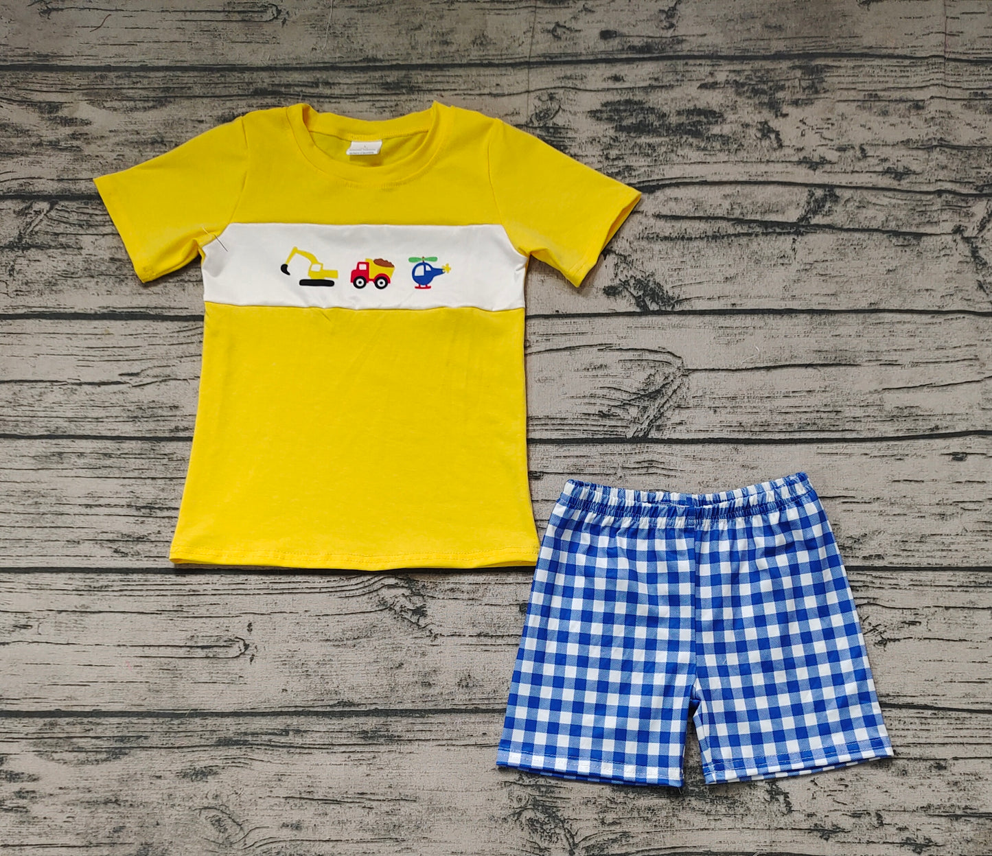 Baby Boys Constructions Short Sleeve Tee Top Shorts Clothes Sets