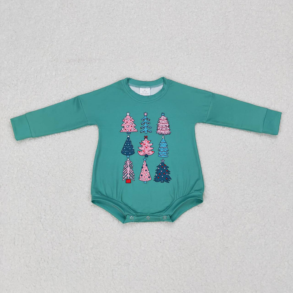 Baby Kids Christmas Colorful Tree Long Sleeve Rompers