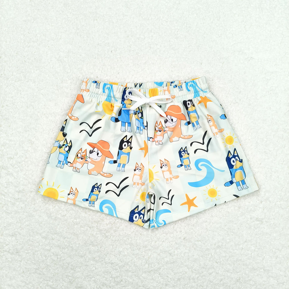 Kids Auldt Dogs Family Starfish Trunks Swimsuits