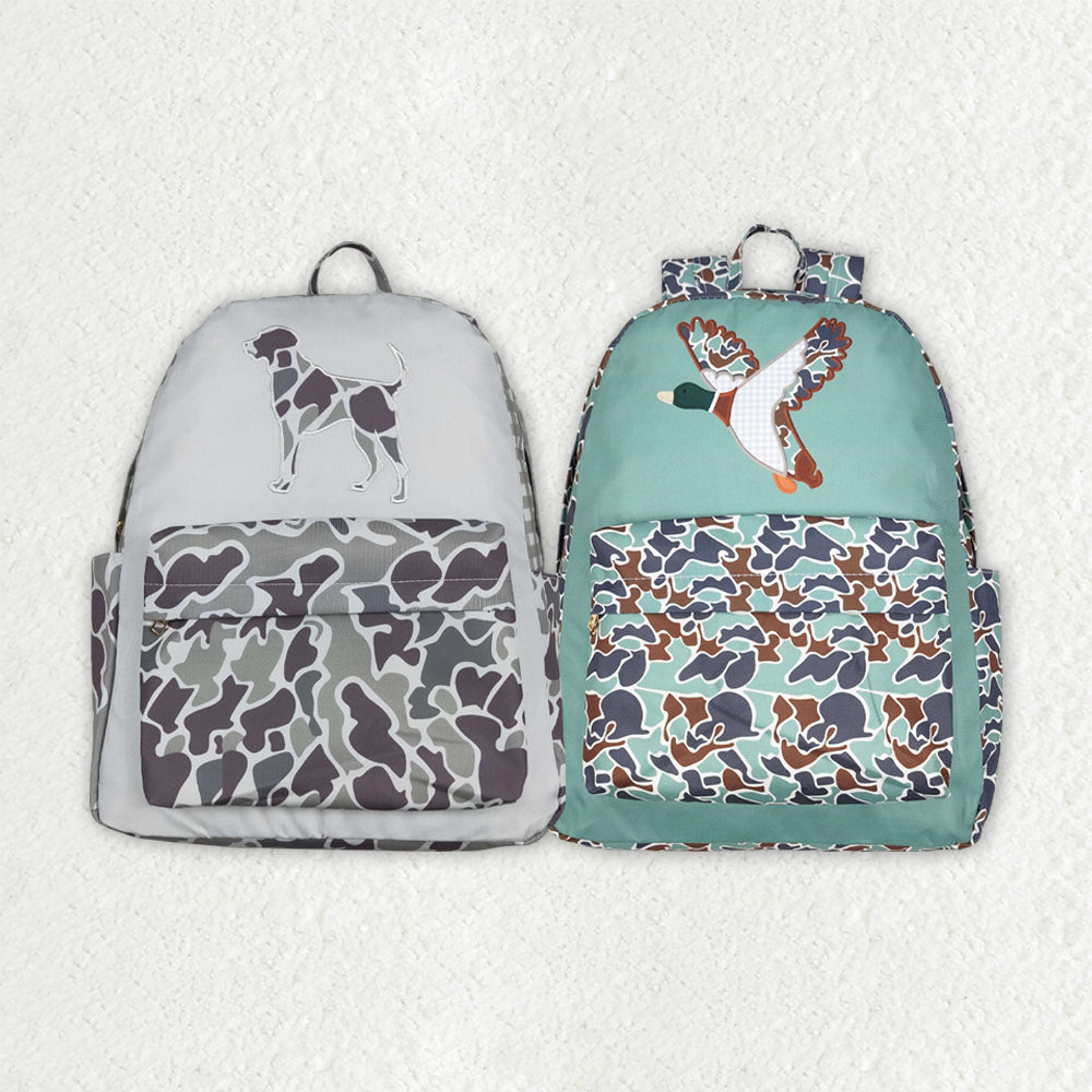 2 Colors Baby Kids Boys Camo Ducks Dog Hunting Backpack Zip Back Bags
