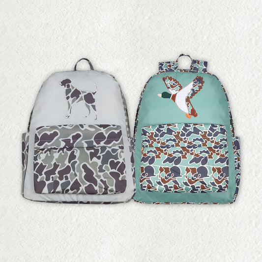 2 Colors Baby Kids Boys Camo Ducks Dog Hunting Backpack Zip Back Bags