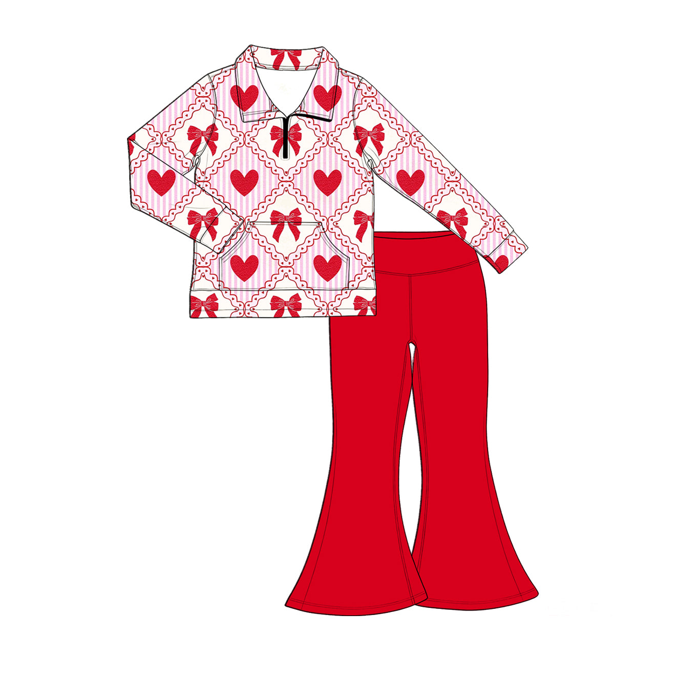 Preorder(moq 5) Kids Long Sleeve Two Piece Casual Outfit Set
