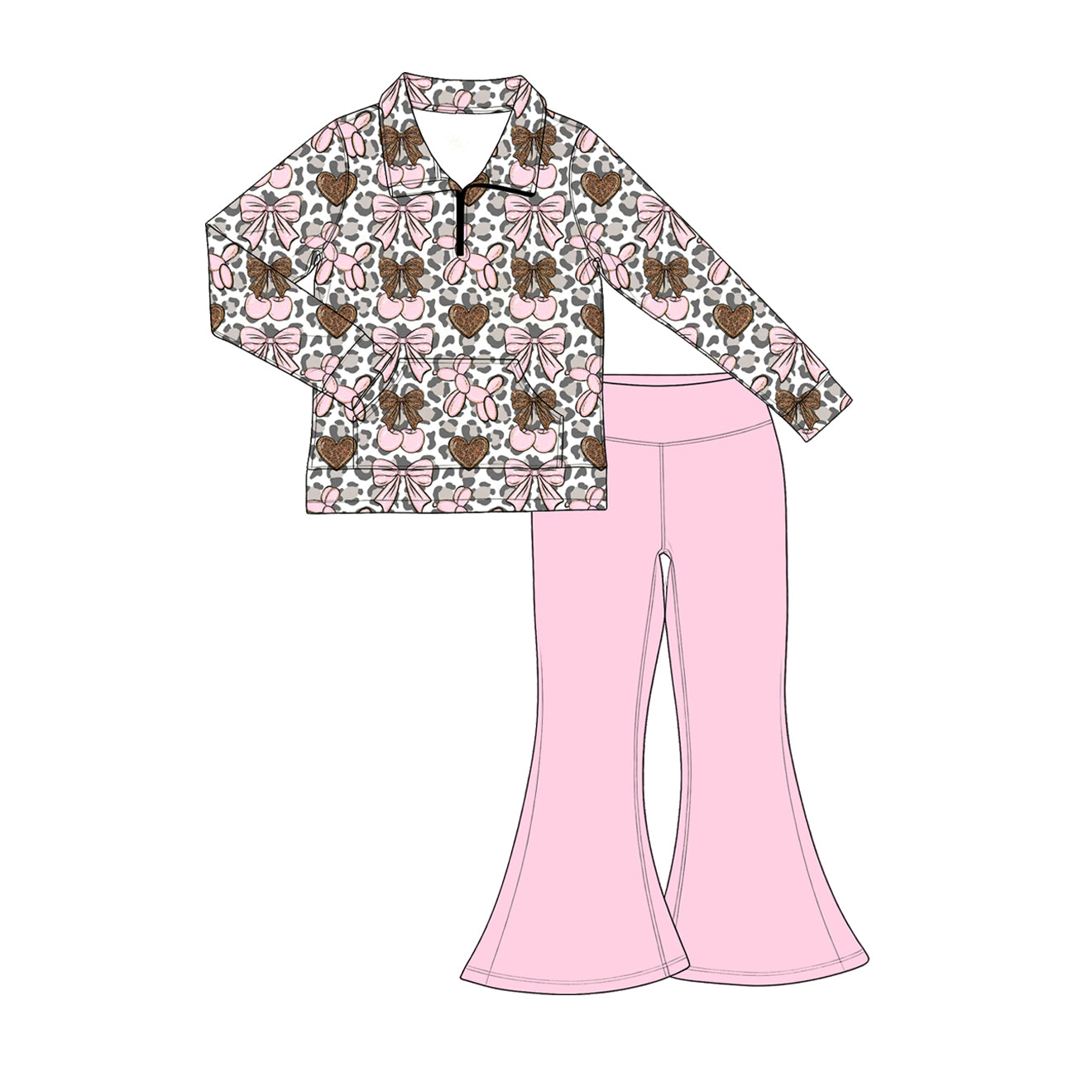 Preorder(moq 5) Kids Long Sleeve Two Piece Casual Outfit Set