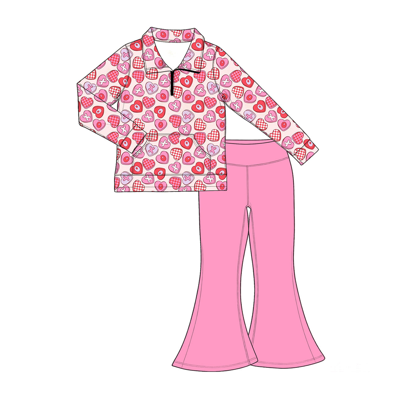 Preorder(moq 5) Kids Long Sleeve Two Piece Casual Outfit Set