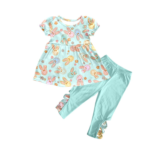 Baby Girls Easter Rabbit Tunic Cross Legging Pants Clothes Sets preorder(moq 5)