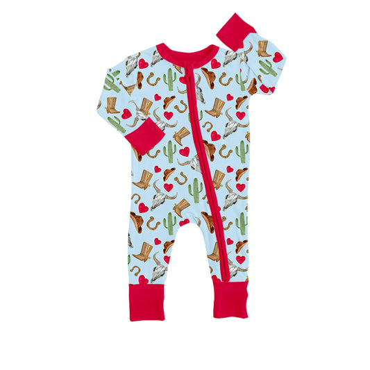 Baby Girls Cactus Long Sleeve Hearts Zip Rompers preorder(moq 5)