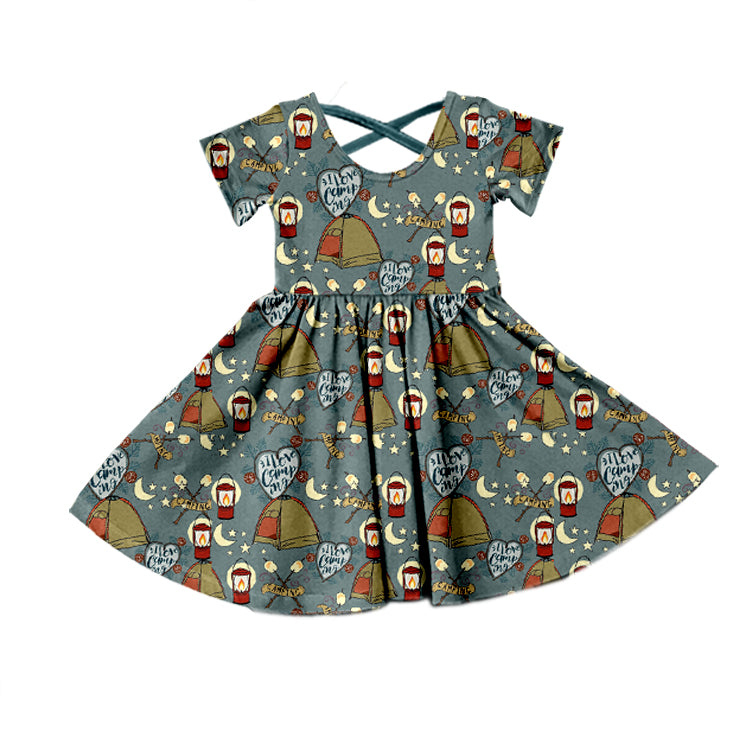 Baby Girls Climbing Short Sleeve Knee Length Dresses preorder(moq 5)