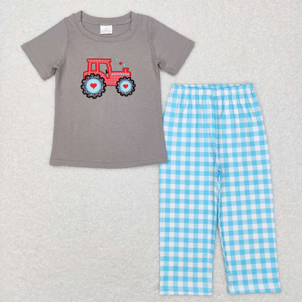 Baby Boys Valentines Tractor Shirt Pants Clothing Sets