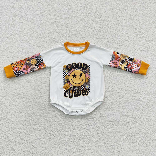 Baby Girls Good Orange Black Fall Rompers