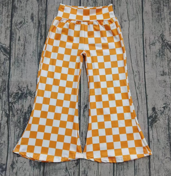 Preorder(moq 5) Baby Girls Orange Plaid Flame Pants