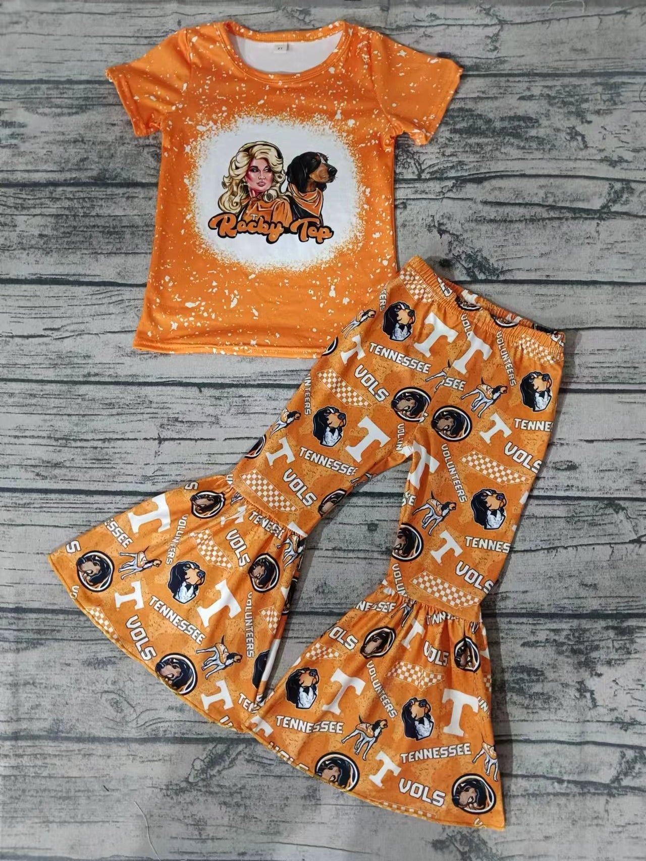 Baby Girls Team Singer Dogs Tee Bell Pants Clothing Sets Preorder(moq 5)