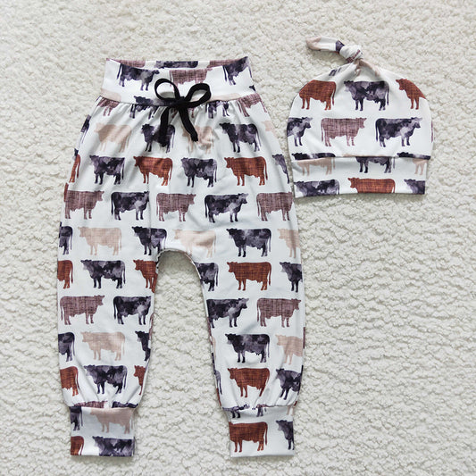 Baby Highland Boys Cow Western Hats Pants Sets