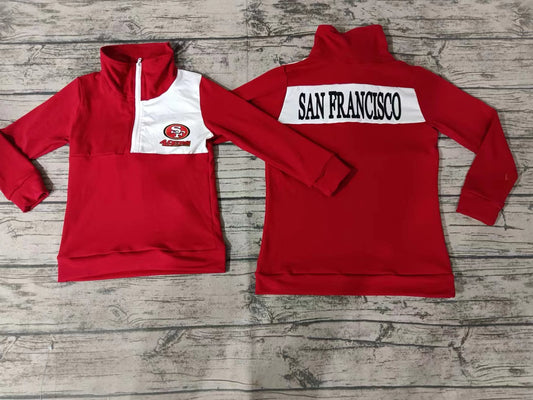 Baby Boys Red Team SF Long Sleeve Team Pullovers Tops Preorder(moq 5)