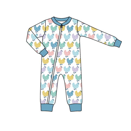 Baby Infant Boys Farm Zip Long Sleeve Rompers preorder(moq 5)