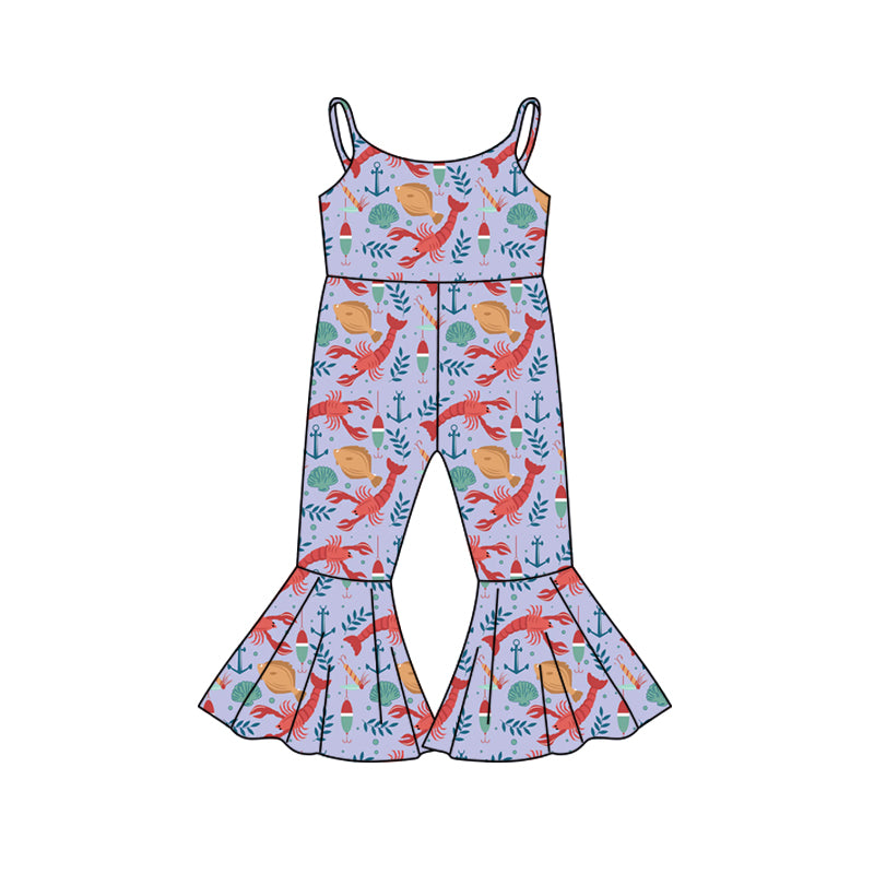 Baby Girls Crawfish Fishing Straps Jumpsuits preorder(moq 5)