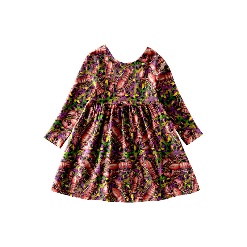 Baby Girls Crawfish Long Sleeve Dresses preorder(moq 5)