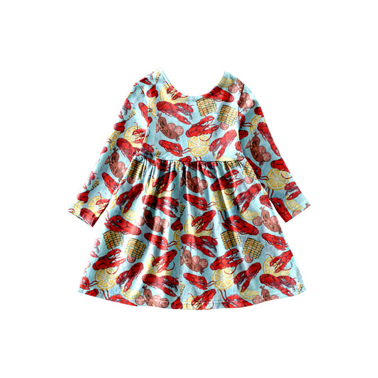 Baby Girls Crawfish Corns Long Sleeve Dresses preorder(moq 5)