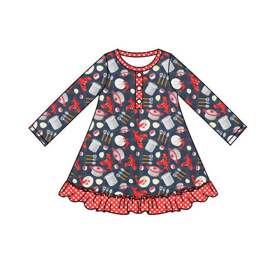 Baby Girls Crawfish Knee Length Navy Dresses preorder(moq 5)