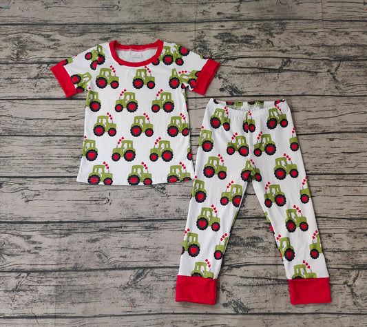 Baby Boys Valentines Hearts Tractors Shirt Pants Pajamas Clothes Sets