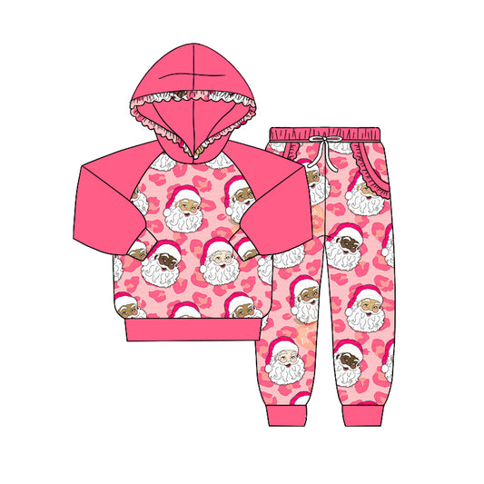 Baby Girls Christmas Santa Hooded Top Pants Clothing Sets preorder(moq 5)