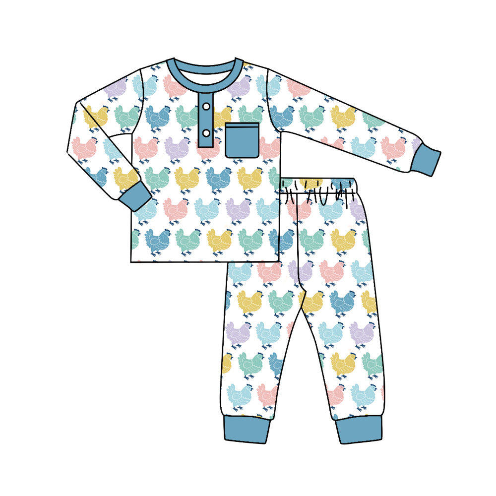 Baby Boys Chicken Farm Top Pants Pajamas Clothing Sets preorder(moq 5)