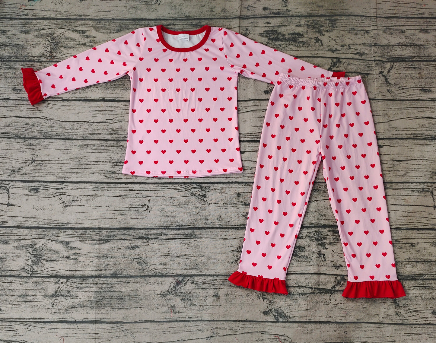 Baby Girls Valentines Hearts Shirts Pants Pajamas Clothes Sets