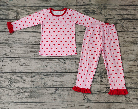 Baby Girls Valentines Hearts Shirts Pants Pajamas Clothes Sets