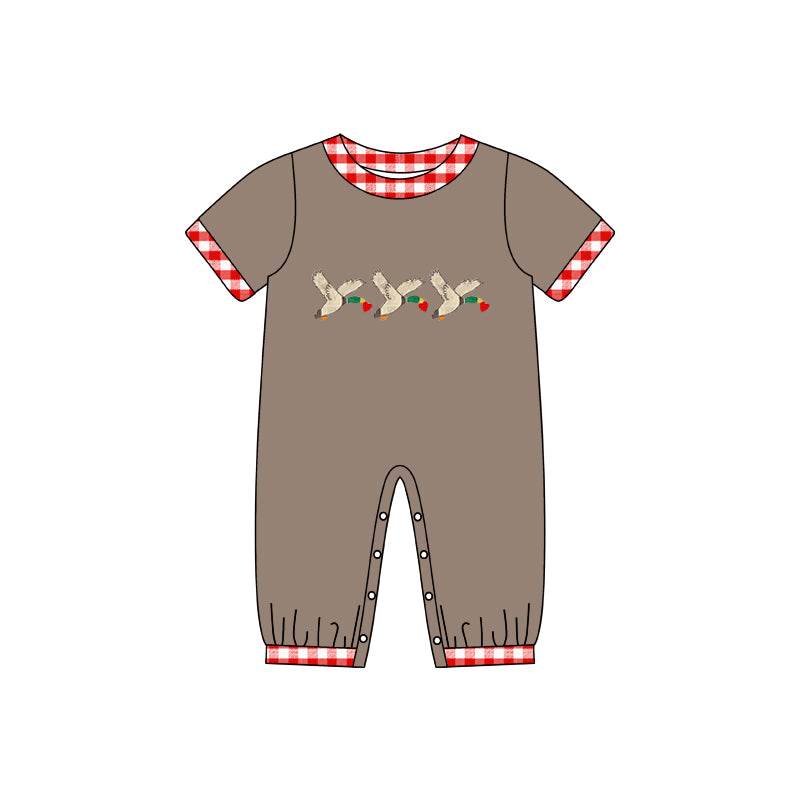 Baby Boys Christmas Ducks Short Sleeve Rompers preorder(moq 5)