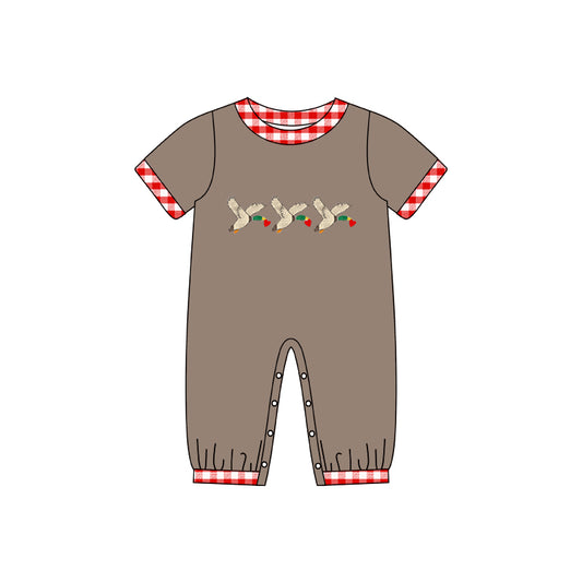 Baby Boys Christmas Ducks Short Sleeve Rompers preorder(moq 5)